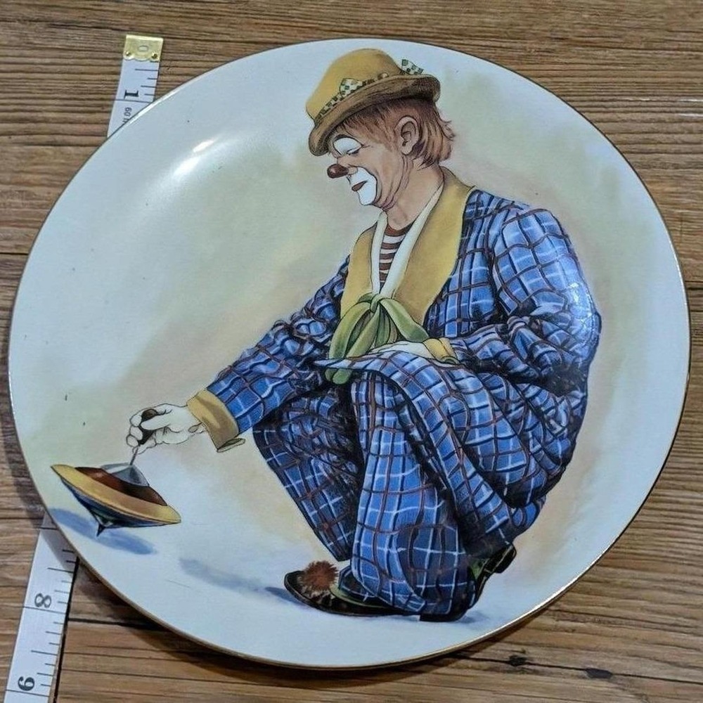 Vintage Clown Spinning Top Decorative Plate